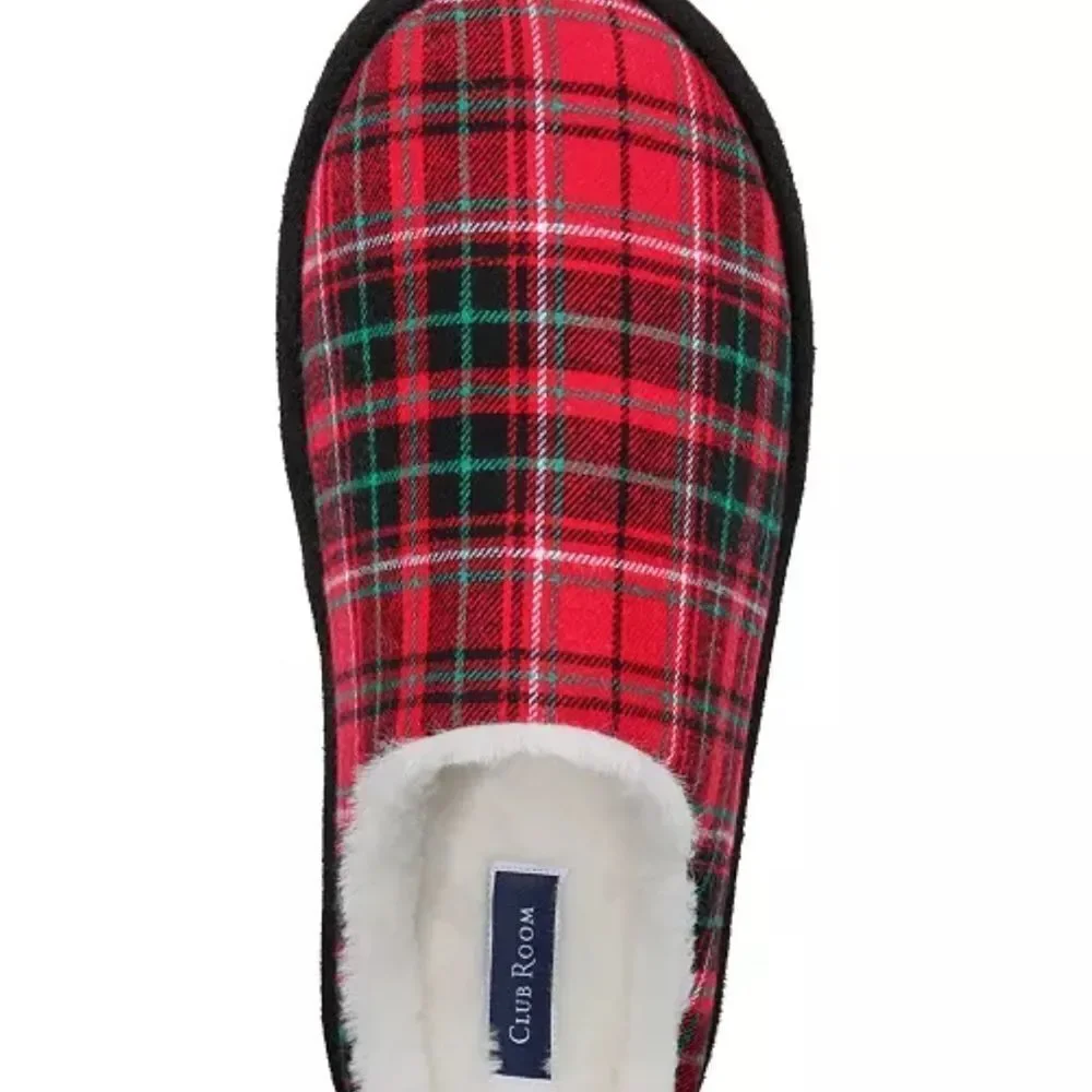 Club Room Men's Plaid Slippers